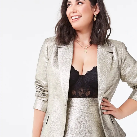 plus size metallic blazer